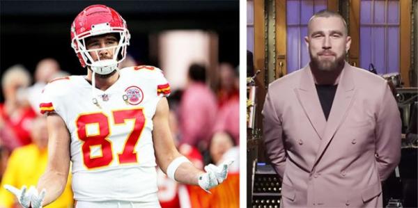 photo of Travis Kelce Jokes About Being Suspended for Weed in College on 'SNL' image