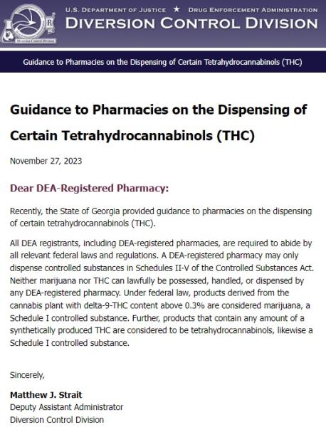 photo of DEA Threatens Georgia Pharmacies Over Dispensing Medical Marijuana Under State Law image
