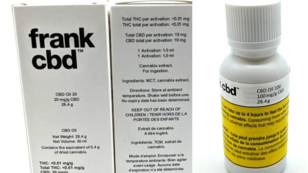 photo of Purileaf recalls Frank CBD Oil 100 due to a labelling error image