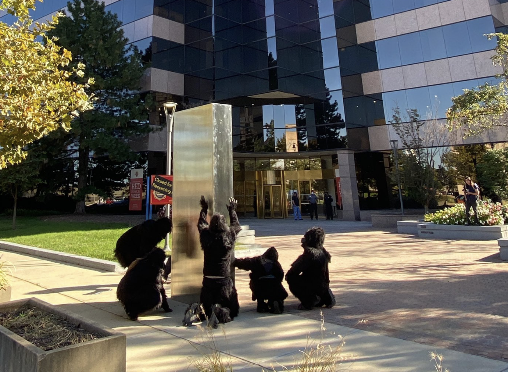 photo of Activist Apes Erect 2,001-Pound Monolith In Front Of DEA Headquarters, Demanding Feds ‘Evolve’ On Drug Policy image