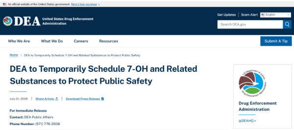 DEA to Temporarily Schedule Synthetic&hellip;