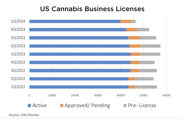 Report: Cannabis business licensing continues slowdown